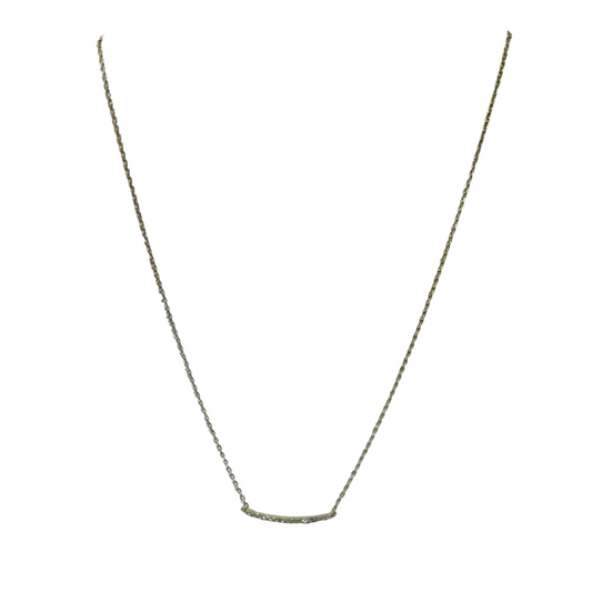 Expertly crafted and designed for sophistication, this short gold necklace features a stunning rhinestone bar accent. Elevate any outfit with its elegant touch and shine radiantly with its flawless design. Perfect for any occasion, this necklace is a timeless addition to any jewelry collection.