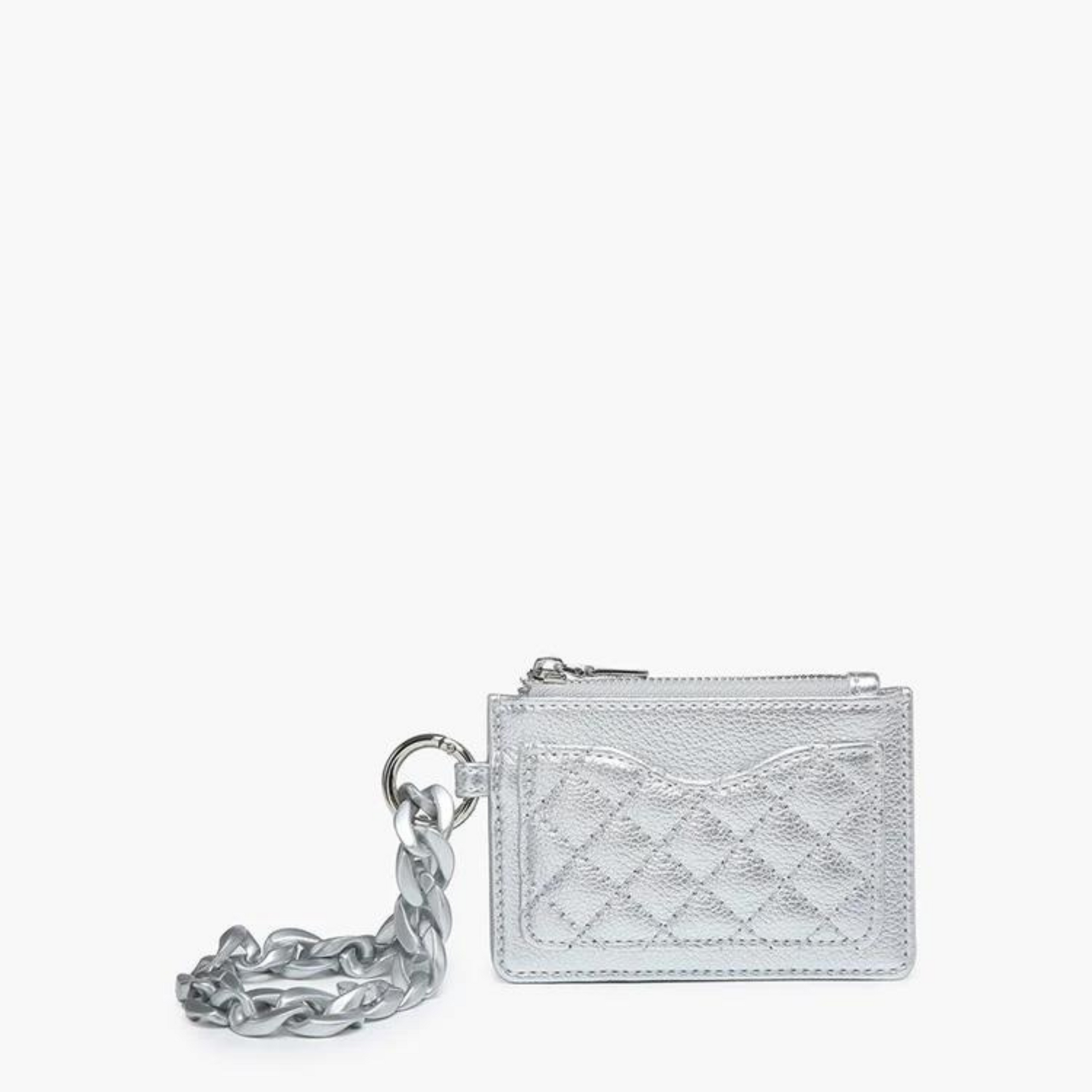Rhodes quilted bangle wallet in silver