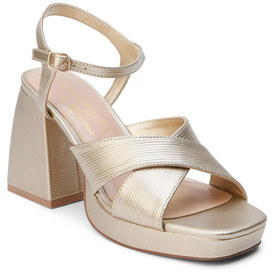 The Robin sandals are an elegant and classic style. With a comfortable crisscross toe strap and adjustable ankle strap, they offer a secure fit that won't slip off. Their square platform toe and tapered heel create a flattering look that remains comfortable throughout the day, while being true to size. Crafted from a fabric/man-made upper and man-made outsole, these sandals are a timeless shoe. Heel measures 4"H with a 1"H sole.