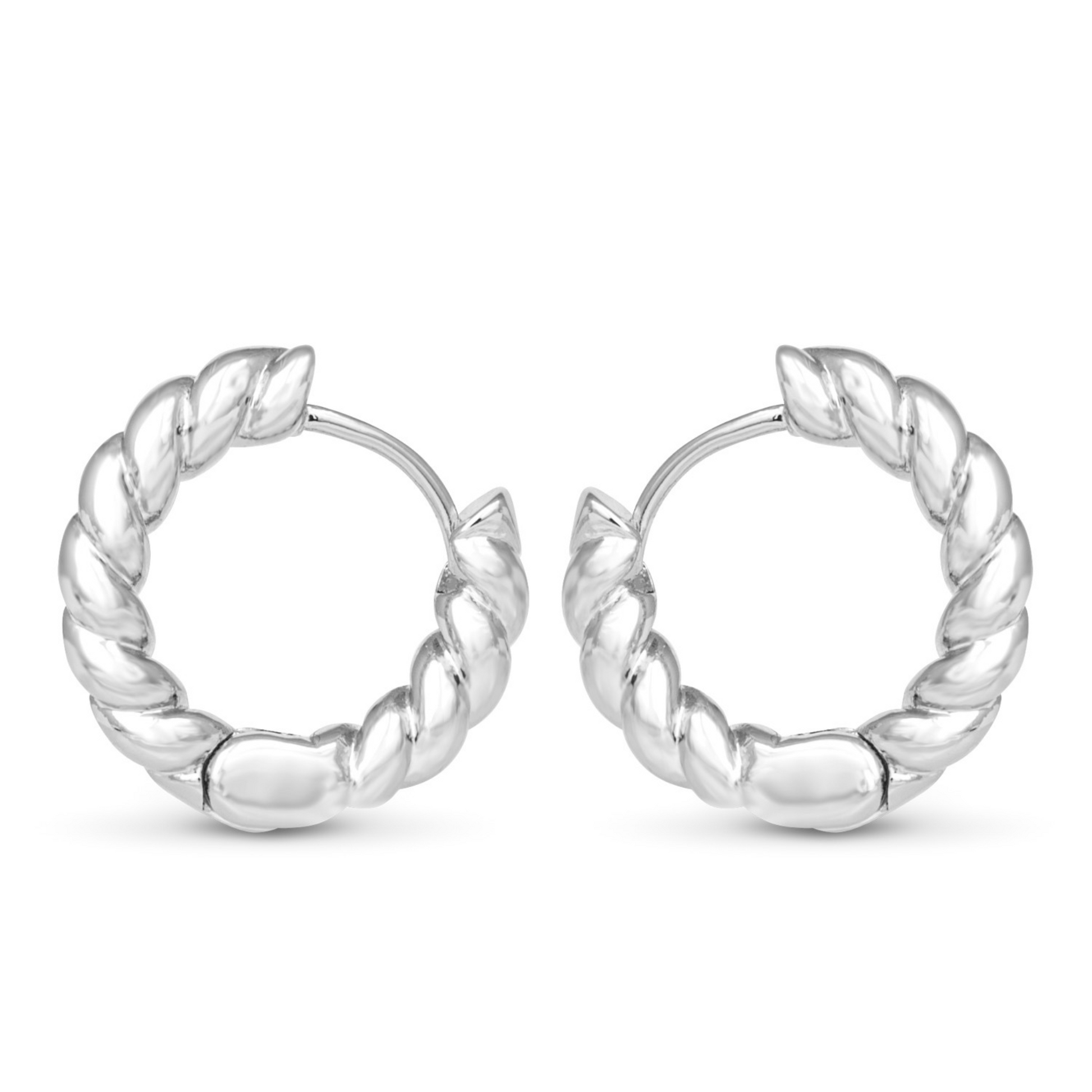 These Clara Mini Rope Hoops are expertly crafted from high-quality silver, making them a durable and stylish addition to your jewelry collection. The delicate rope design adds a unique touch to classic hoop earrings, perfect for elevating any outfit. Invest in timeless elegance with these beautiful and versatile earrings.