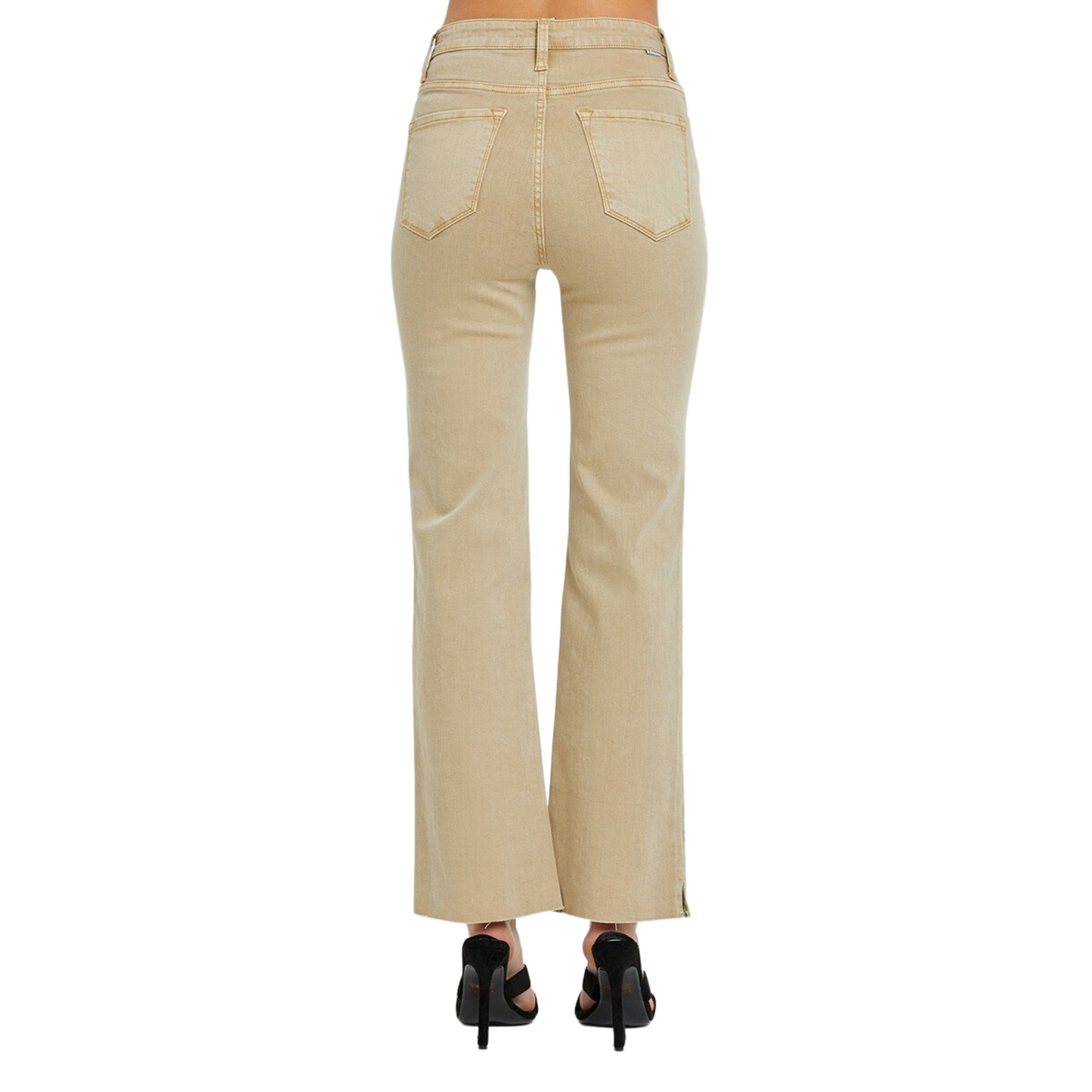 These High Rise Tummy Control Straight Pants are perfect for any occasion. The sand color, raw hem, and straight leg design provide a classic and timeless look. Additionally, the pants come with built-in tummy control to ensure you look your best and feel your best.