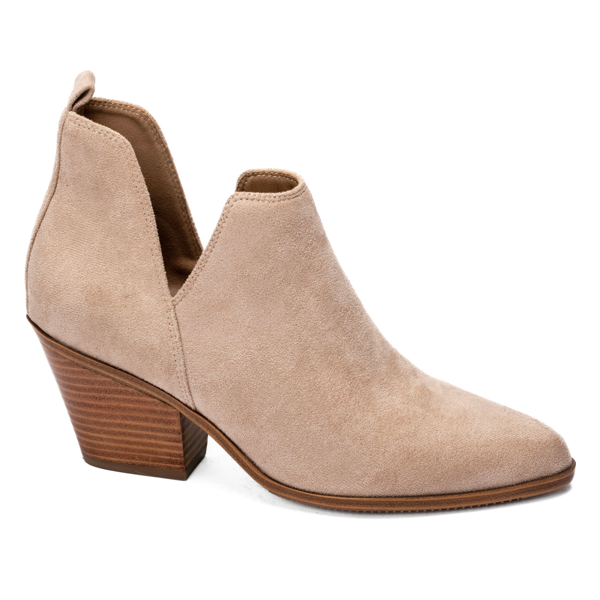 Crafted with a chic sand color and luxurious faux suede, the Sassy Pants bootie from Corky's Brand is both stylish and versatile. Elevate your look with comfort and elegance.