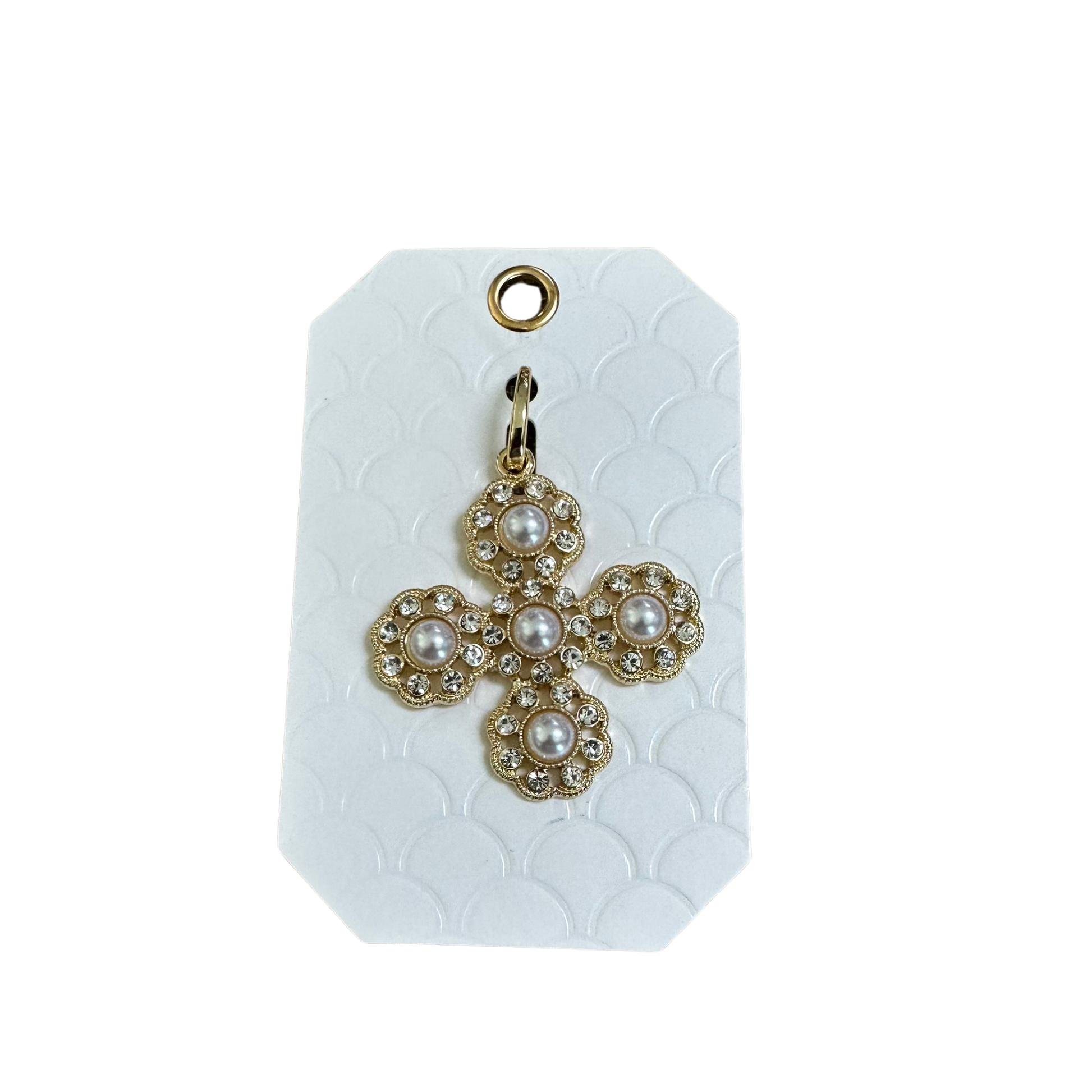 Scarf Charm in gold and rhinestone