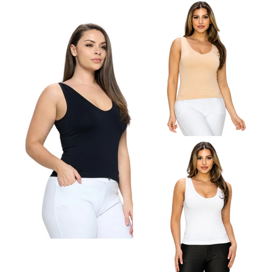 This Seamless Tank Top is the perfect fashion staple for any wardrobe. Constructed from butter soft material and featuring a variety of colors, this tank top is guaranteed to provide a comfortable fit that flatters everyone. One size fit most.