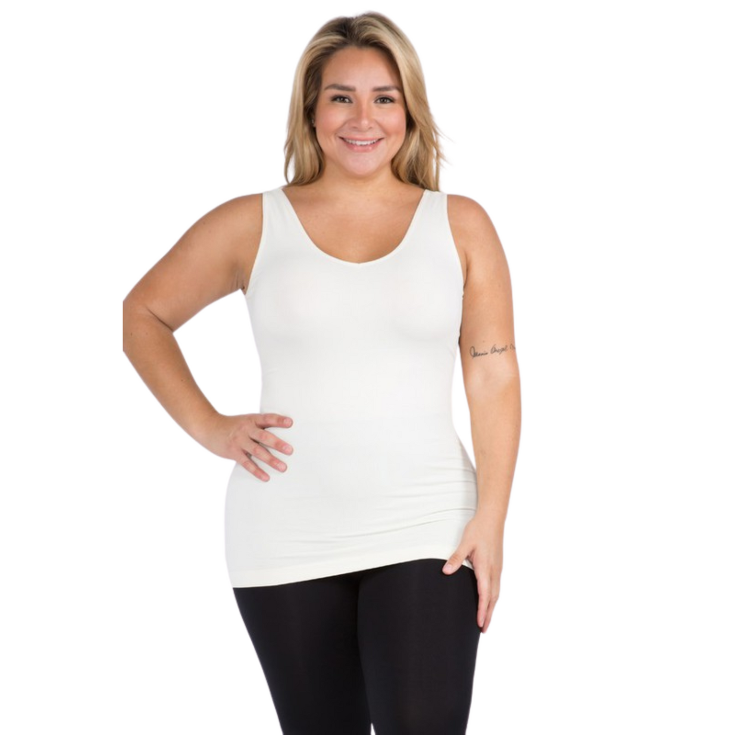 This Seamless Tank Top is the perfect fashion staple for any wardrobe. Constructed from butter soft material and featuring a variety of colors, this tank top is guaranteed to provide a comfortable fit that flatters everyone. One size fit most.