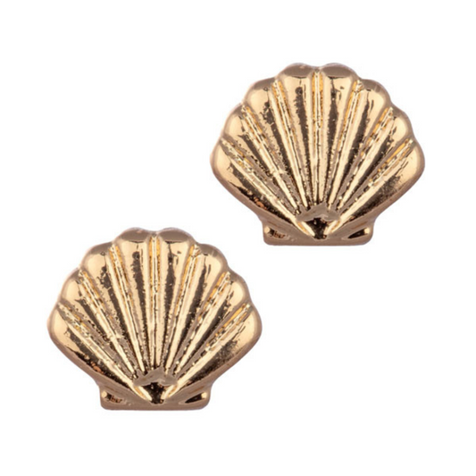 gold color seashell stud earrings