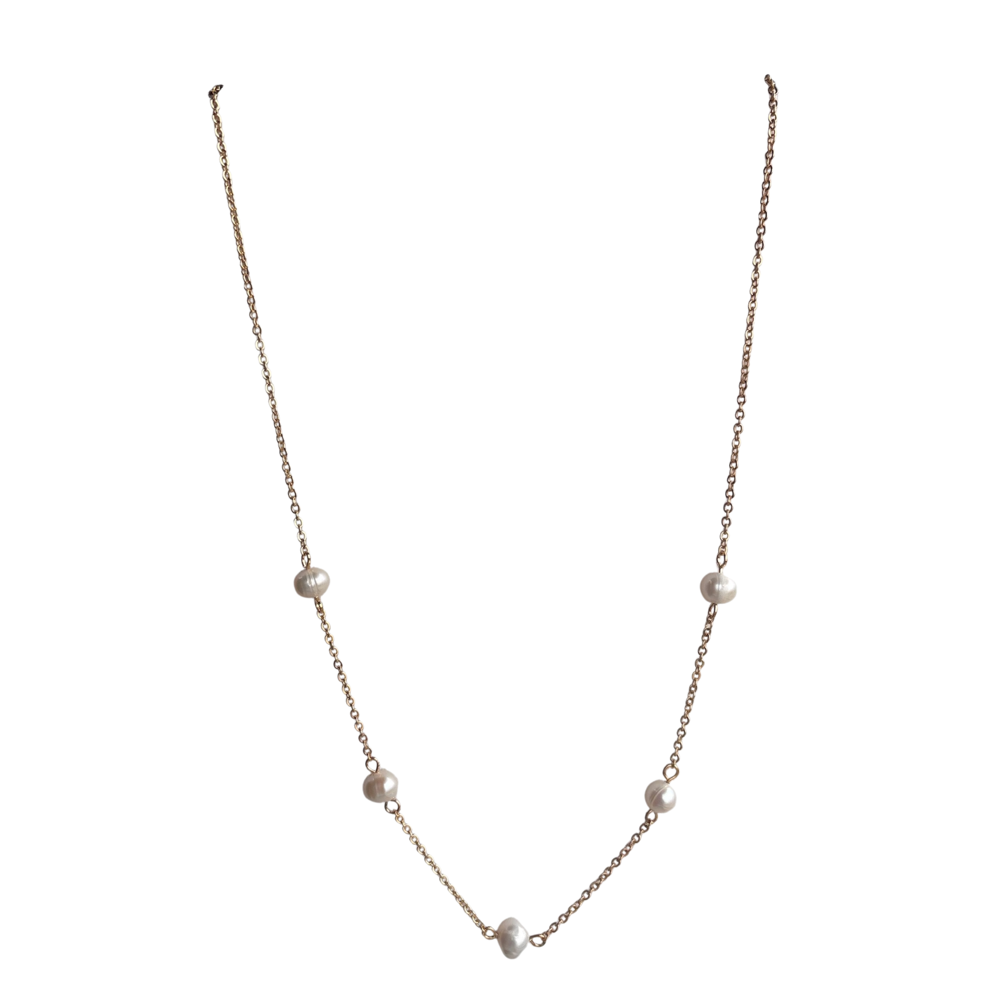 Elevate your everyday elegance with this stunning short pearl necklace from Perdido Gems. Delicate pearls are beautifully complemented by lustrous gold accents, creating a timeless piece that transitions seamlessly from day to night. The shorter length sits perfectly at the collarbone, offering a refined silhouette that flatters any neckline. Crafted with attention to detail, this necklace is an essential addition to any jewelry collection.
