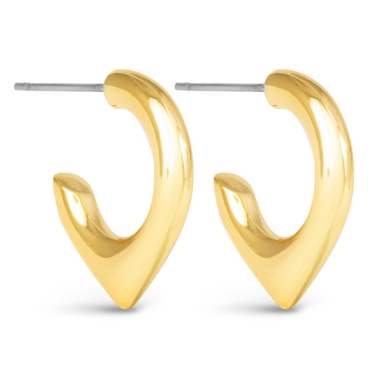 Expertly crafted by Amanda Blu, the Sienna Polished Hoop Huggie Earrings feature small gold hoops for a subtle yet elegant touch. Elevate any outfit with these versatile and timeless earrings.