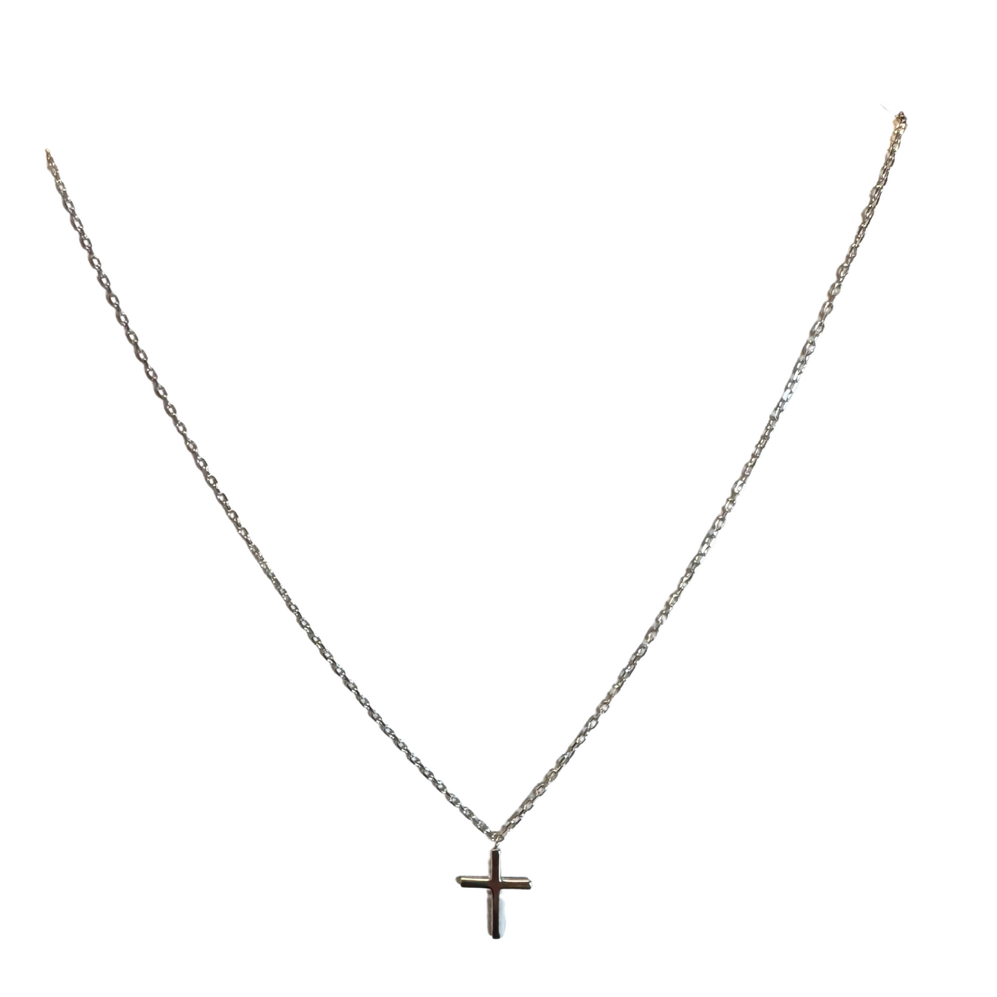 Small cross necklace in silver 