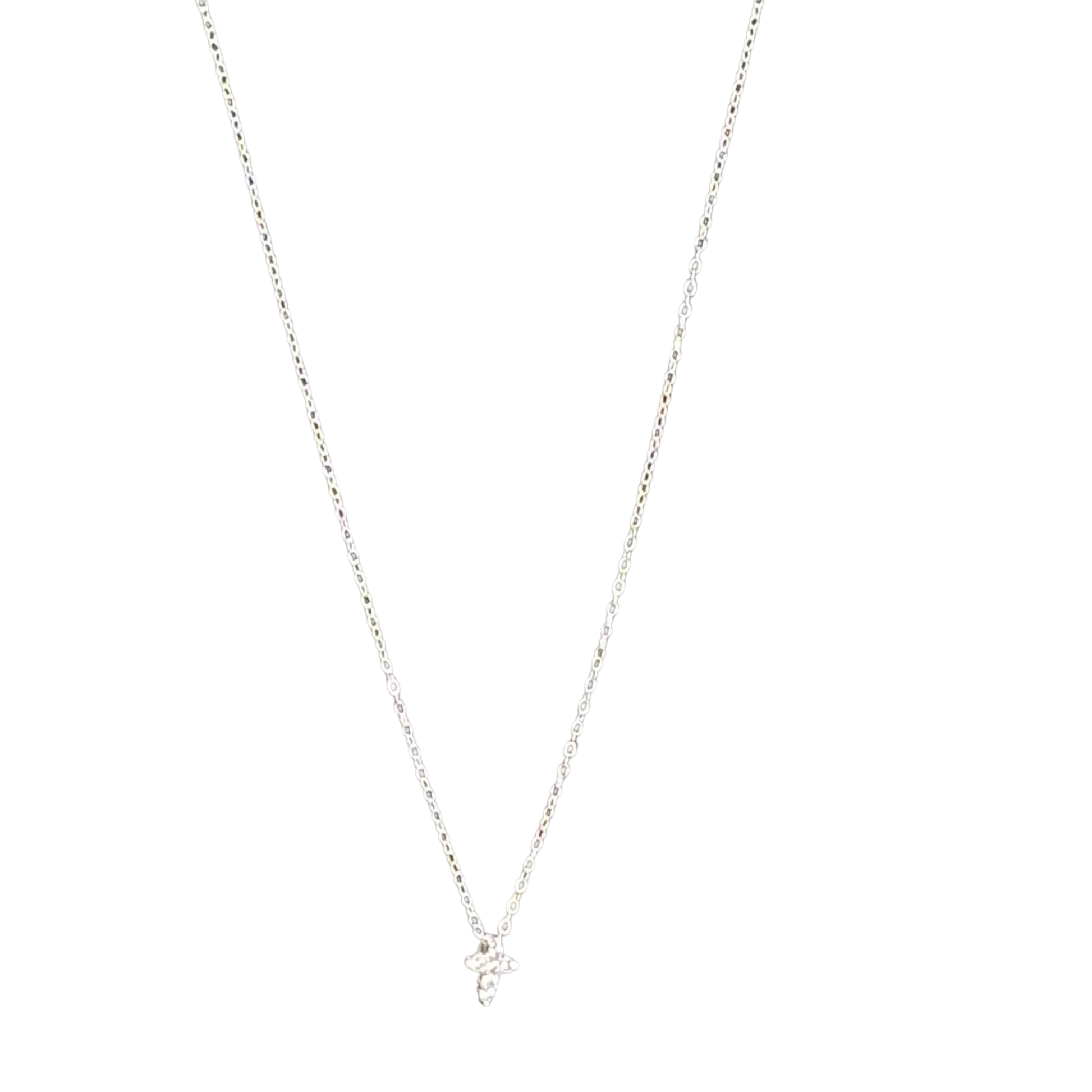 Tiny Cross Necklace in silver
