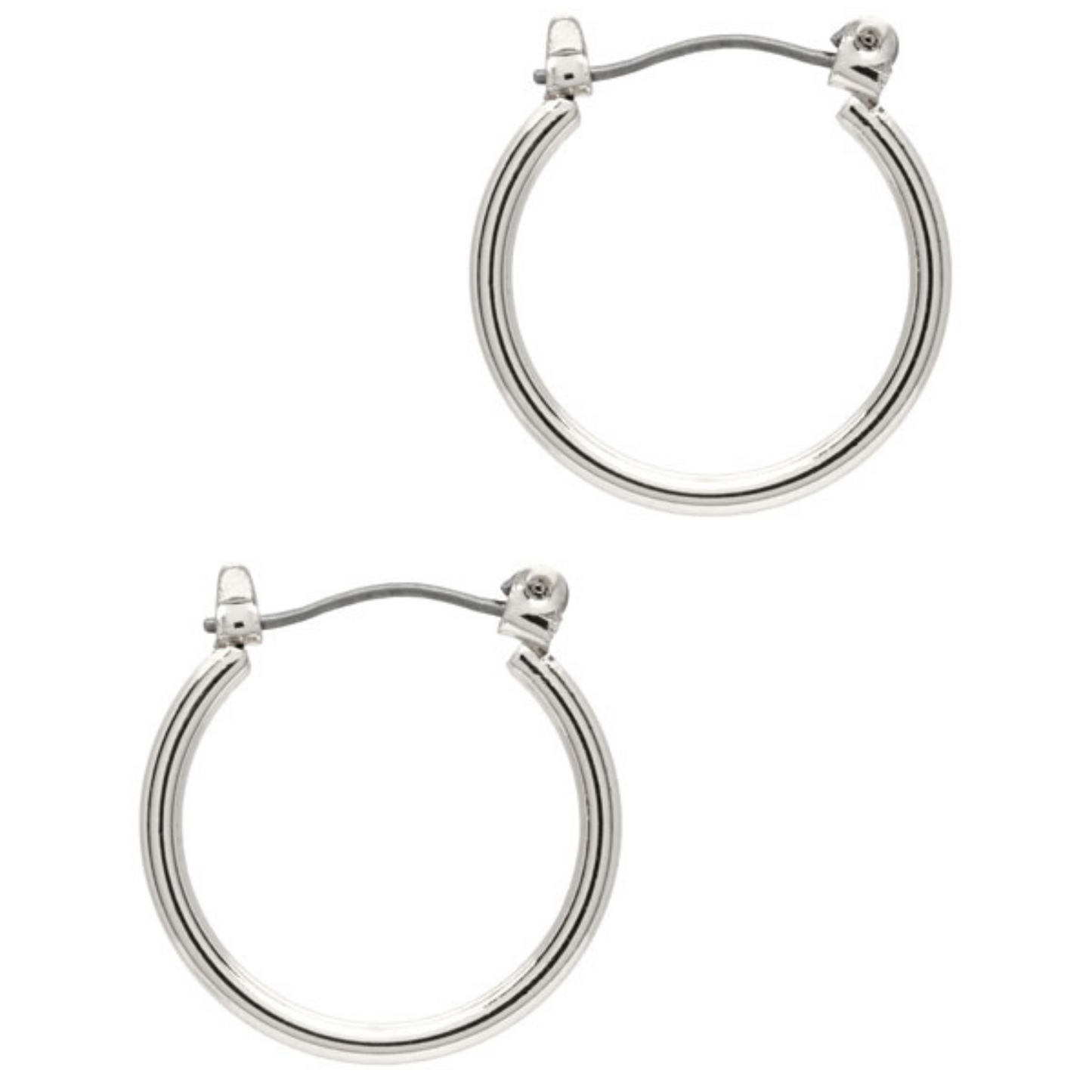 simple silver medium sized hoop earrings