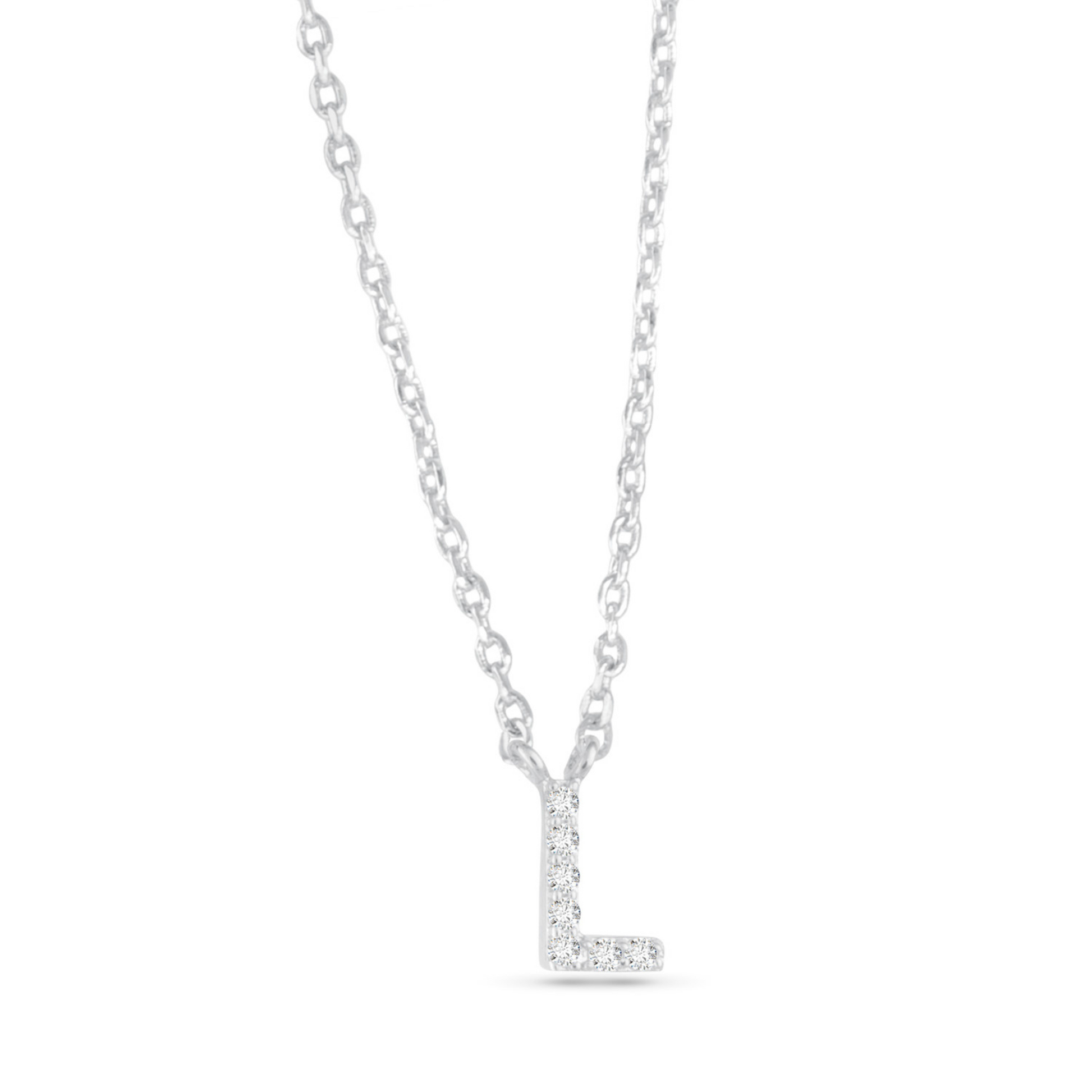 Silver CZ necklace (L)