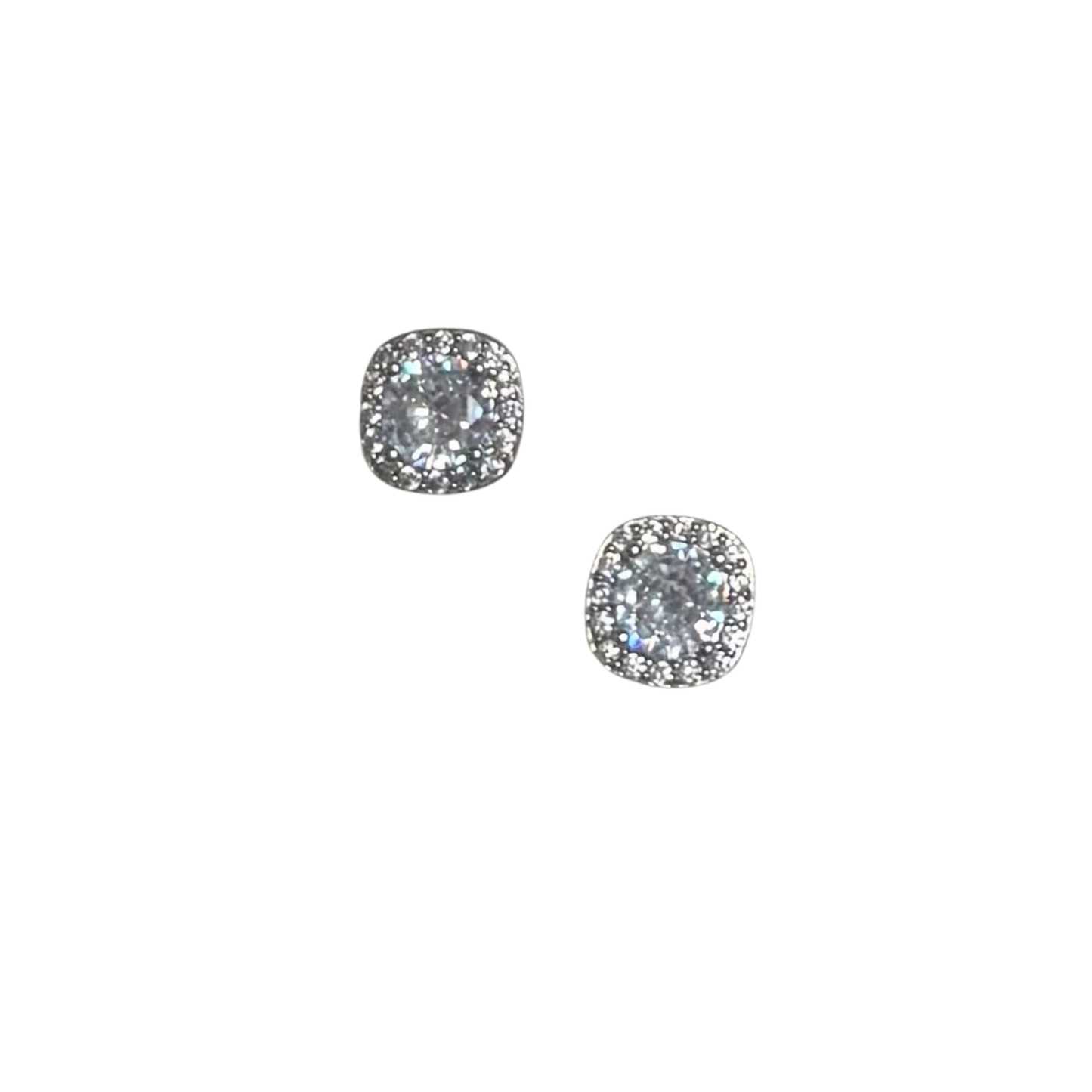 Small Square Stud Earrings in silver