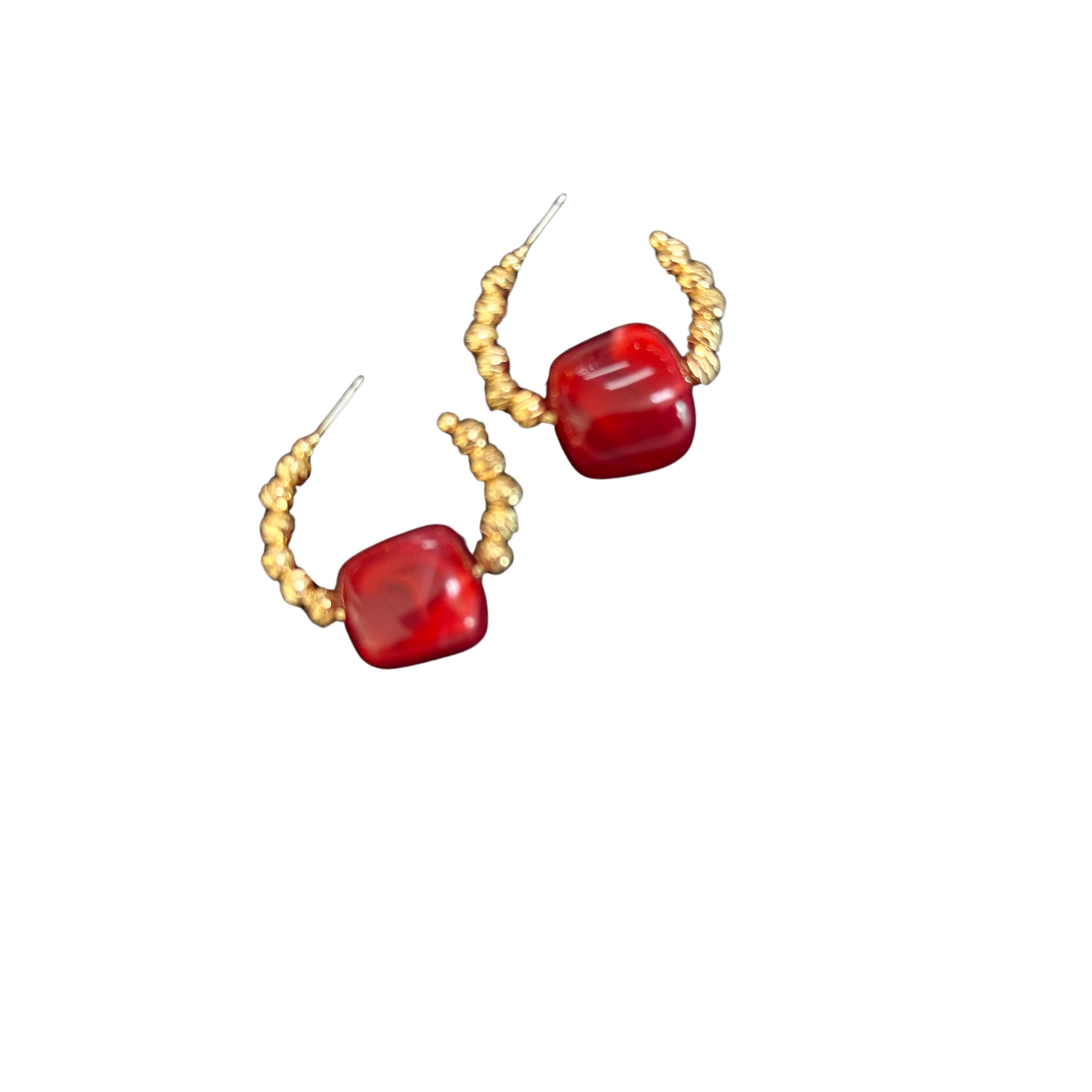 Elevate your everyday look with these stunning Gold Beaded Hoops from Perdido Gems. Crafted with lustrous gold and adorned with a mix of delicate small beads and bold large red beads, these hoops offer the perfect balance of sophistication and statement style. The vibrant red accents add a pop of color while the gold base keeps them versatile enough for any occasion. Lightweight and comfortable for all-day wear, these beaded hoops are an essential addition to your jewelry collection.