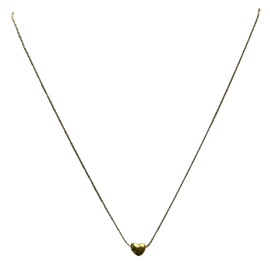 This dainty Small Heart Necklace is crafted in elegant gold and features a delicate heart pendant, perfect for adding a touch of romance to any outfit. Its shorter length makes it easy to layer with other necklaces or to wear on its own. A must-have accessory for any jewelry collection.