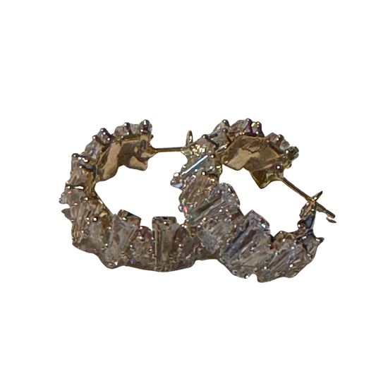 Elevate your accessory collection with these exquisite Rhinestone Hoop Earrings from the Euro Collection. Crafted with precision, these small hoops feature shimmering gold-tone metal adorned with sparkling rhinestones that catch the light beautifully. Perfect for adding a touch of sophistication to everyday wear or special occasions, these versatile earrings deliver timeless elegance with contemporary flair. 