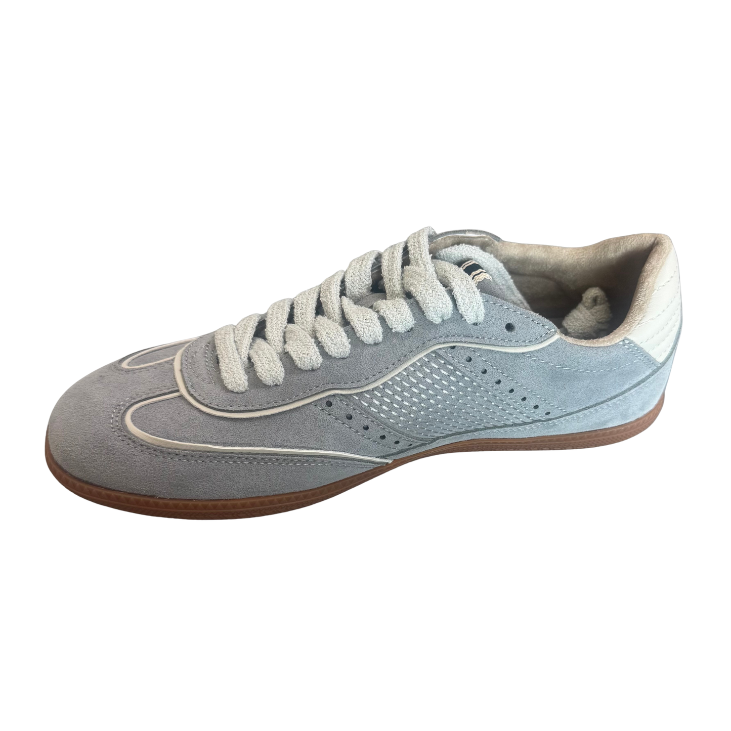 Introducing the Sophie sneaker from Shushop — a contemporary take on casual footwear. Crafted in soft suede with a serene light blue finish, these sneakers blend comfort with understated style. Perfect for everyday wear, the Sophie offers a versatile foundation for any wardrobe. The premium suede construction ensures durability while maintaining a refined aesthetic that transitions seamlessly from casual outings to relaxed social settings.