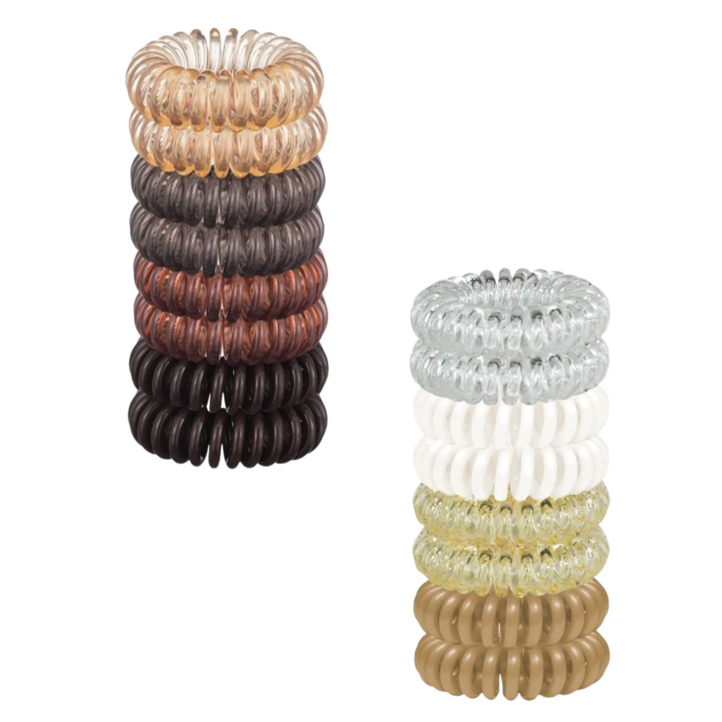 This 8-pack of Spiral Hair Ties from Kitsch is perfect for accessing your inner goddess. Whether you choose the brunette or stargazer, you're sure to find the perfect hue to make a statement. Perfect for all hair types and styles.