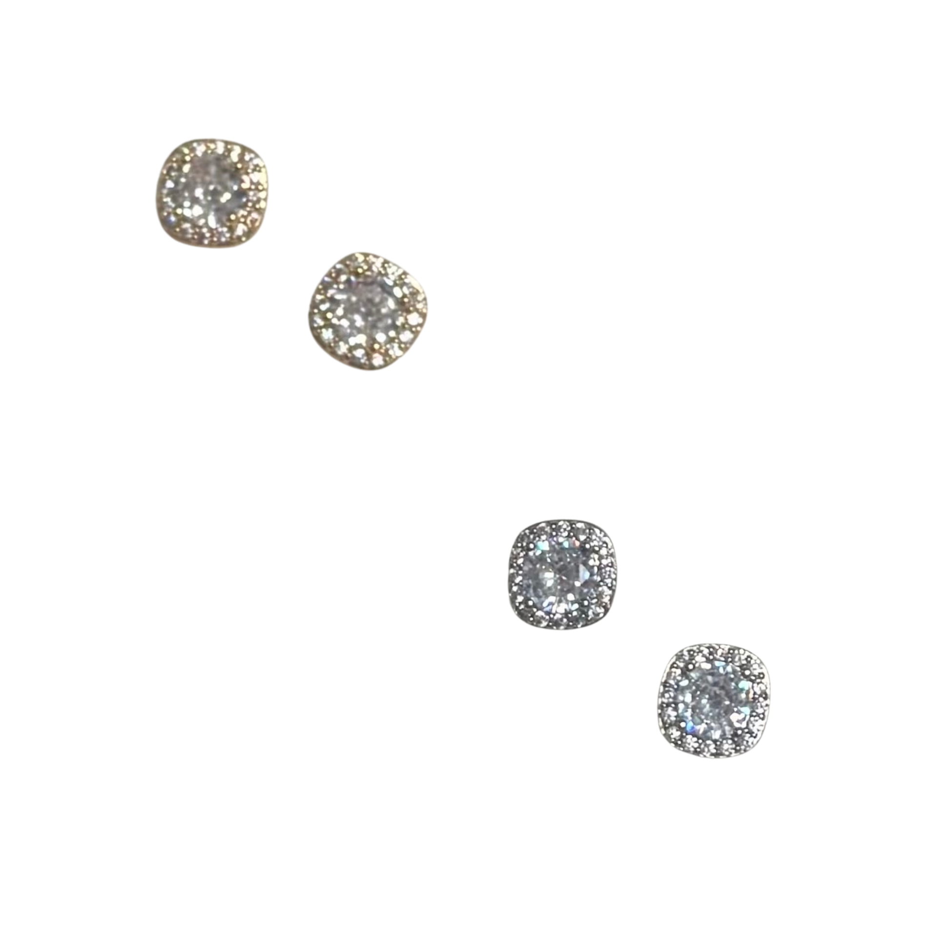 Elevate your everyday look with these timeless Square Rhinestone Studs from Crystal Avenue. Available in sophisticated silver and gold finishes, these small square studs feature sparkling rhinestones that catch the light beautifully. Perfect for adding a touch of elegance to any outfit, whether you're heading to the office or out for the evening. The compact size makes them ideal for layering or wearing solo. Choose your preferred metal finish and enjoy versatile style that complements any wardrobe.