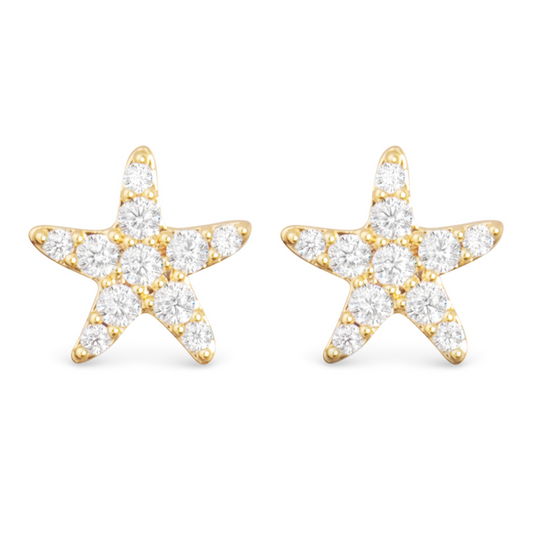 Get a touch of elegance with our Starfish Stud Earrings. Crafted in gold and adorned with sparkling rhinestones, these stud earrings feature a unique and playful starfish shape. Perfect for both casual and formal occasions, these earrings will add a touch of sophistication to any outfit.
