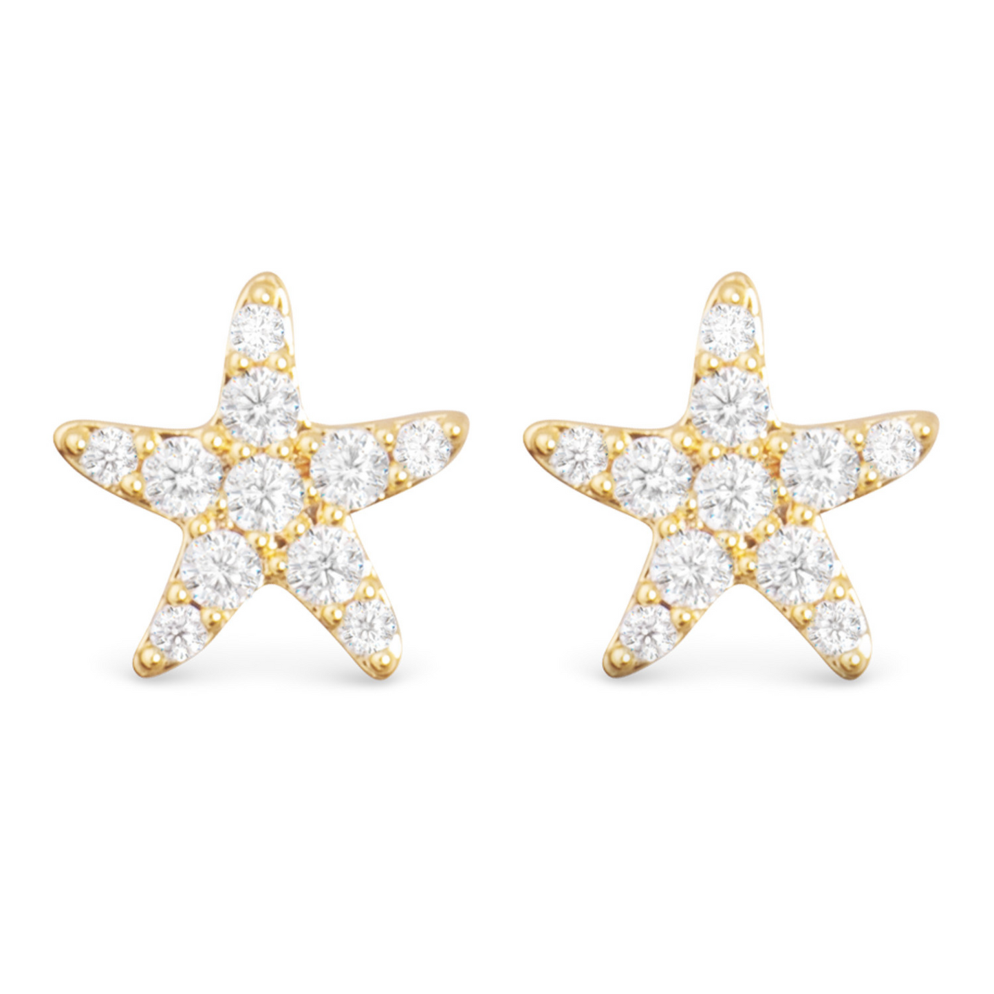 Get a touch of elegance with our Starfish Stud Earrings. Crafted in gold and adorned with sparkling rhinestones, these stud earrings feature a unique and playful starfish shape. Perfect for both casual and formal occasions, these earrings will add a touch of sophistication to any outfit.