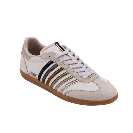 The Stevie sneakers by ShuShop combine cutting-edge design with a sleek metallic finish, offering both durability and contemporary style. Crafted for those who demand both comfort and standout aesthetics, these sneakers provide a refined look that enhances any outfit. Their metallic surface adds a modern edge while maintaining versatility for everyday wear. Ideal for individuals seeking expert-level quality and fashion-forward footwear.