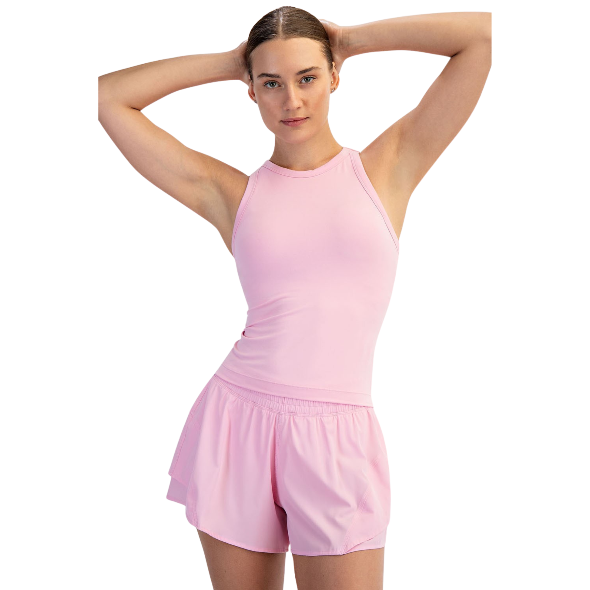 Butter Soft Racer Back Tank in Sugar Pink