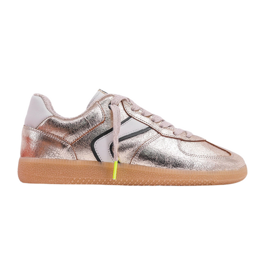 The Sylvia sneaker from ShuShop combines expert craftsmanship with a sleek gold finish, delivering a refined and stylish look. Designed for comfort and durability, this sneaker offers reliable support for everyday wear while elevating your outfit with a subtle metallic sheen. Perfect for those seeking both performance and a touch of luxury in their footwear collection.