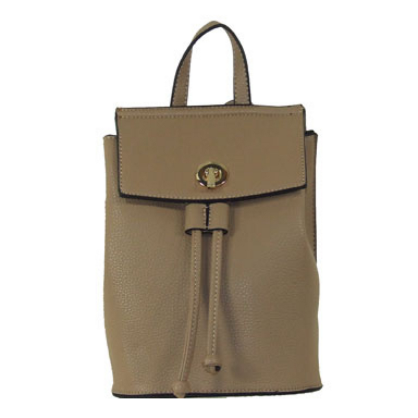 Leather backpack in taupe