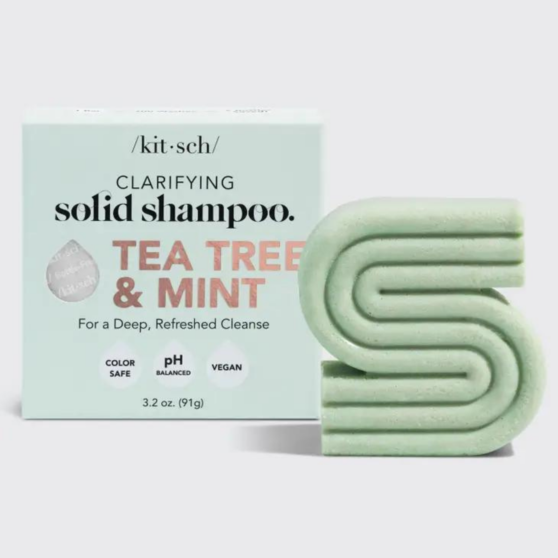 Experience a deep and effective cleanse with the Tea Tree + Mint Clarifying Shampoo Bar! Formulated with 2% Tea Tree Oil, it removes excess oil and buildup while tackling flakes and dryness for a healthy-looking scalp. Free of parabens, phthalates, silicones, sulfates, and artificial fragrances, it reduces two bottles of plastic single-use shampoo and conditioner, and is safe for color-treated hair.