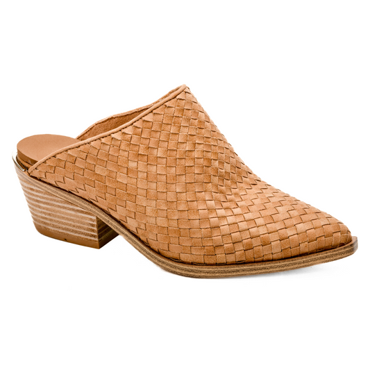 Expertly crafted with a woven design, these camel-colored mules from Corkys are a must-have in any shoe collection. With a small heel for added support, TGIF mules offer both style and comfort. Elevate any outfit with these on-trend shoes.