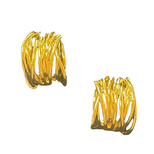 These Thick Layered Hoop Earrings feature a sophisticated gold finish with a multi-layered design that adds depth and dimension. Crafted to provide a bold yet elegant statement, their substantial thickness ensures durability and a striking presence. Perfect for elevating both casual and formal looks, these earrings combine expert craftsmanship with timeless style.