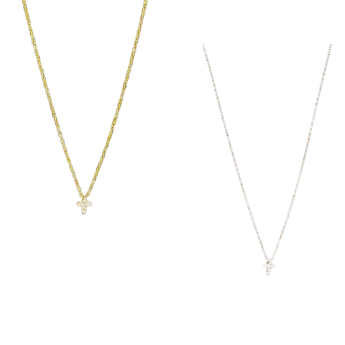 Elevate your everyday style with this delicate Tiny Cross Necklace from Skosh. Featuring an elegant rhinestone-designed cross pendant, this short necklace adds a touch of spiritual grace and sparkle to any outfit. Available in your choice of silver or gold finish, it's the perfect layering piece or standalone statement. Versatile, timeless, and beautifully crafted for those who appreciate understated elegance.