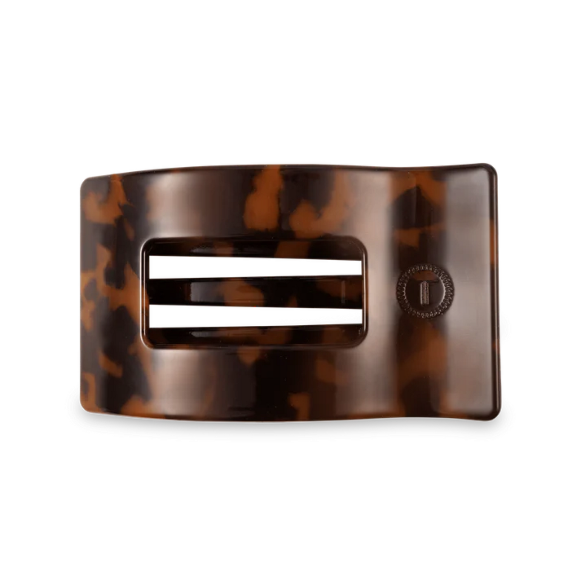 Medium Flat rectangle hair clip in tortoise