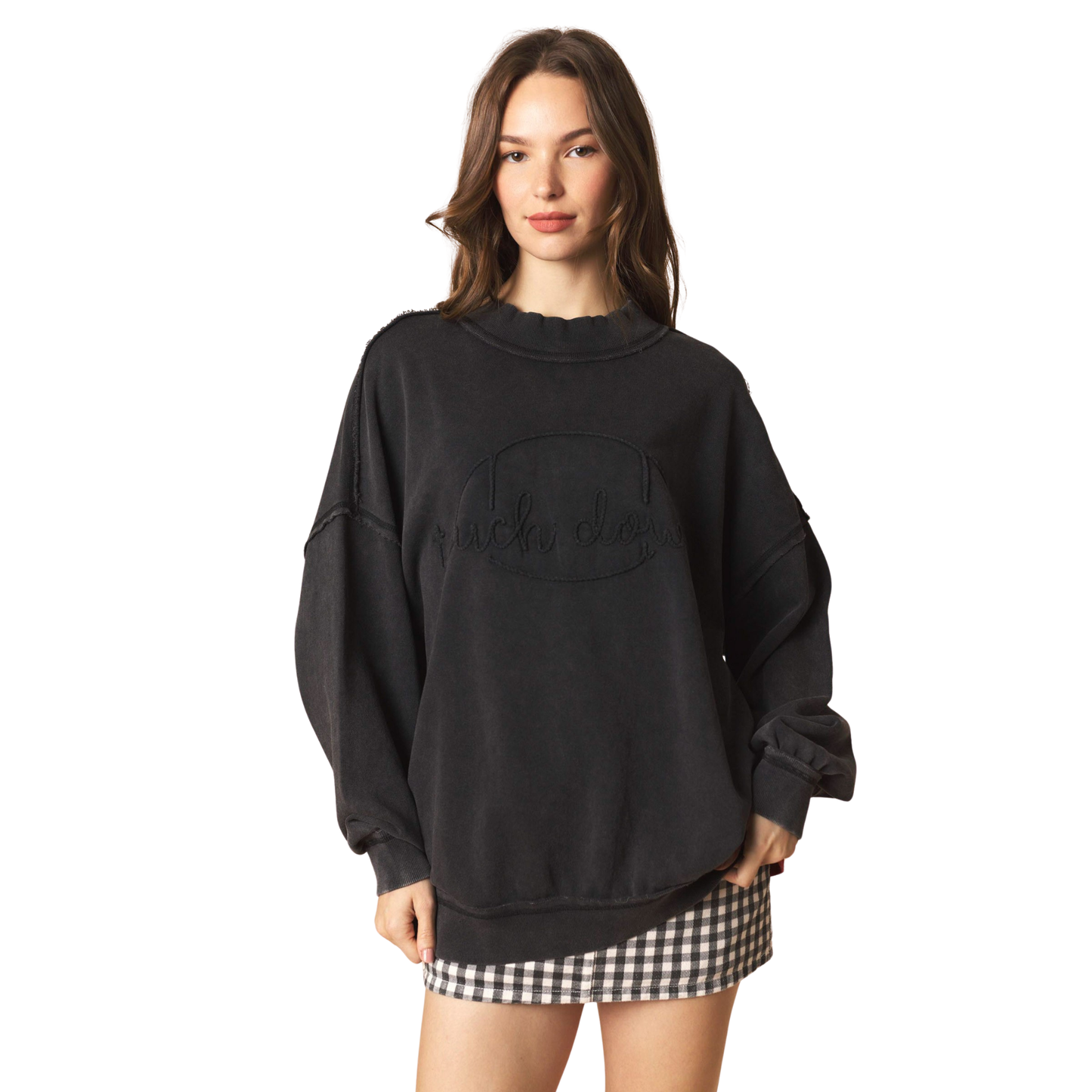 Black Long Sleeve top with Touchdown graphic