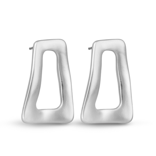 Add a modern touch to your accessory collection with Tina Open Trapezoid Studs. These sleek silver stud earrings feature a unique abstract design that is sure to make a statement. Crafted from quality materials, these earrings are perfect for adding a touch of style to any outfit.