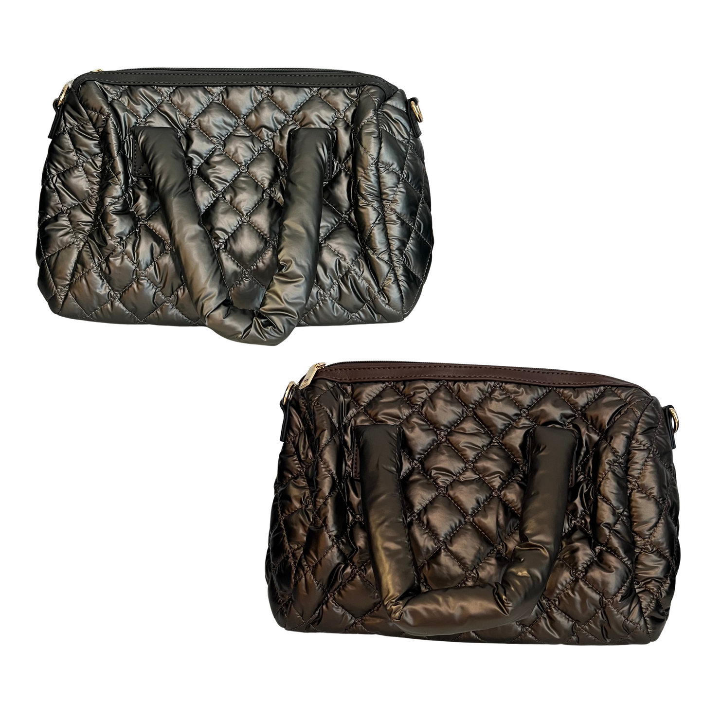 The Trista Handbag is a fashionable and functional choice that comes in two stylish colors--Gunmetal and brown. It features a quilted design and is constructed from lightweight materials for a comfortable carry. Perfect for everyday use, this bag will add a touch of sophistication to any ensemble.