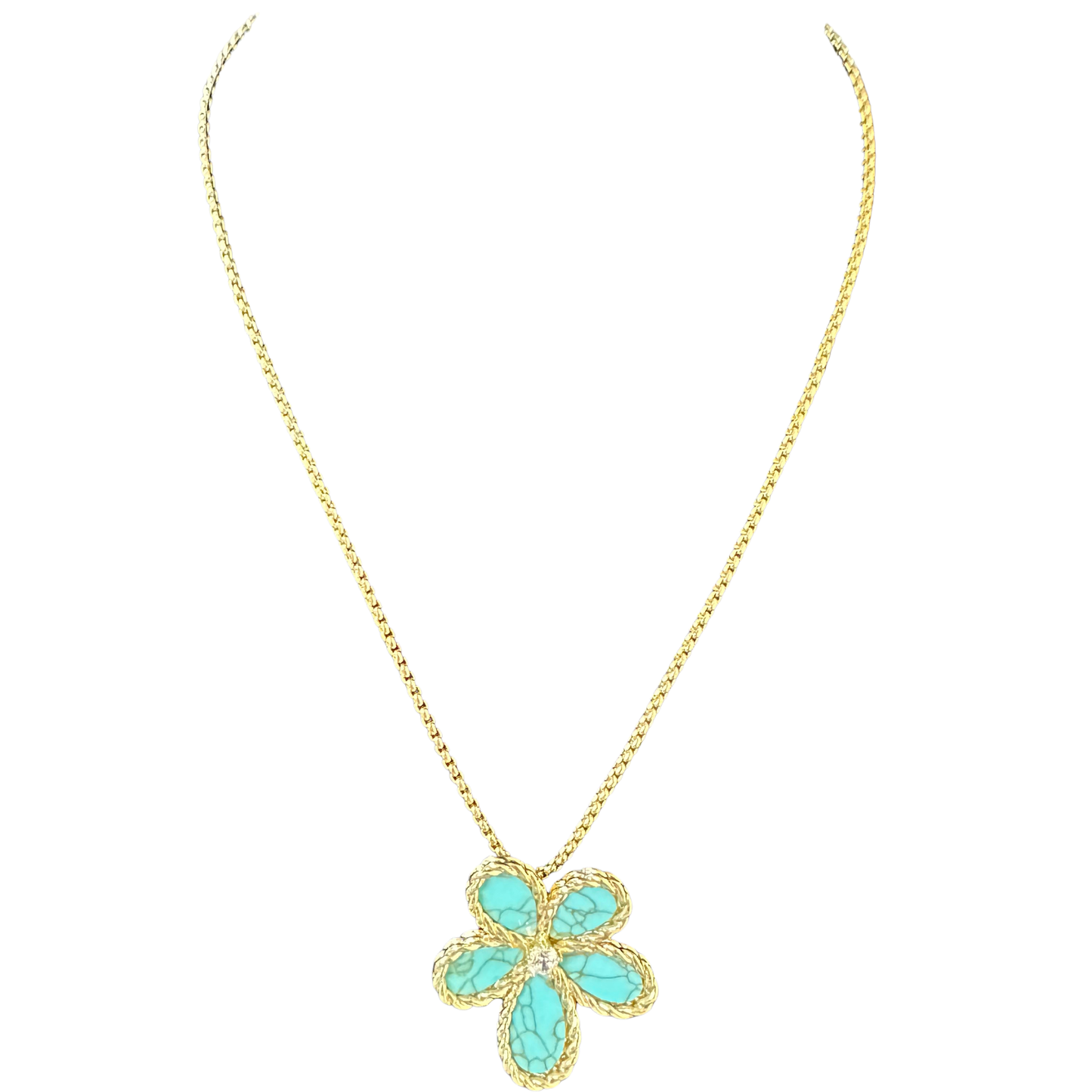 Flower Necklace in turquoise