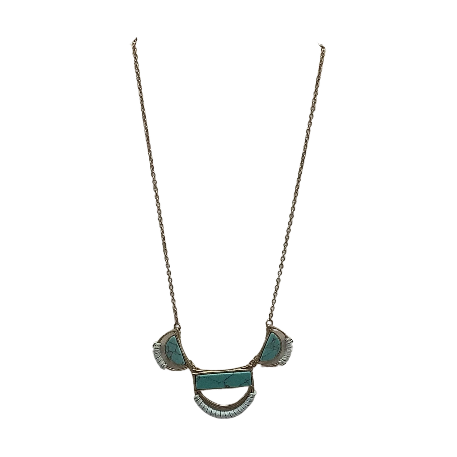 Tri-stone necklace in turquoise