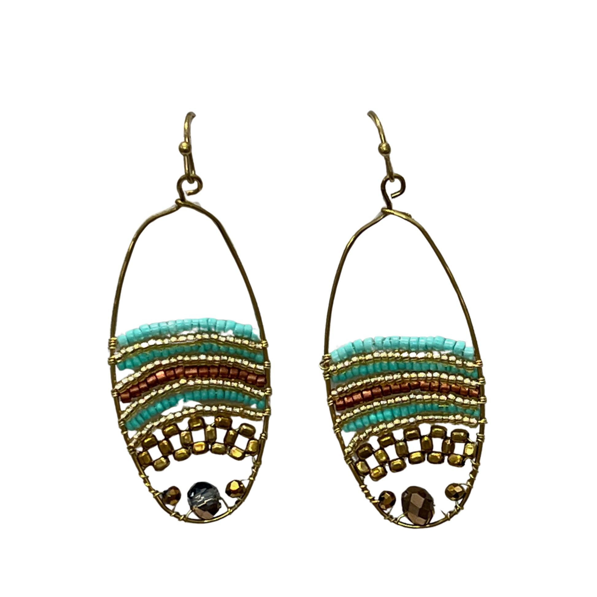 Tribal Dangle earrings in turquoise