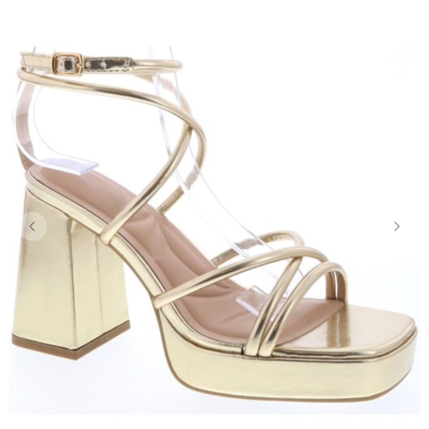 Valerie platform sandal in gold metallic 