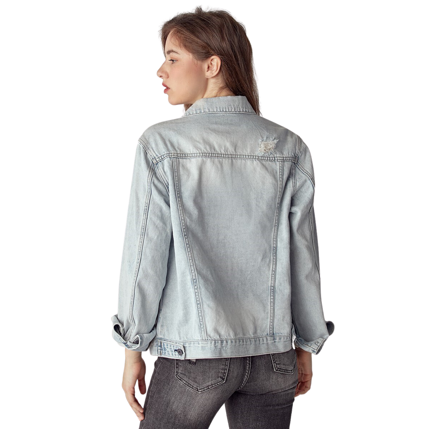 This Relaxed Fit Vintage Jacket is perfect for any casual occasion. Crafted from light wash denim with distressed details, it is sure to give a vintage feel to your look. Its relaxed fit ensures maximum comfort while making a stylish statement.