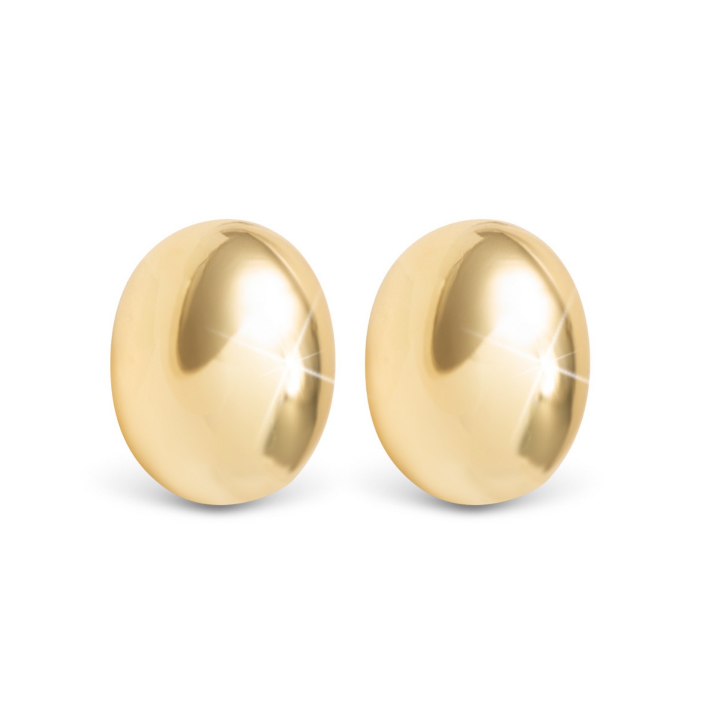 Introducing Vivian Polished Stud Earrings by Amanda Blu. These large gold studs effortlessly elevate any look. Crafted with precision and quality, they are a timeless addition to your jewelry collection. Experience elegance and sophistication with these statement earrings.