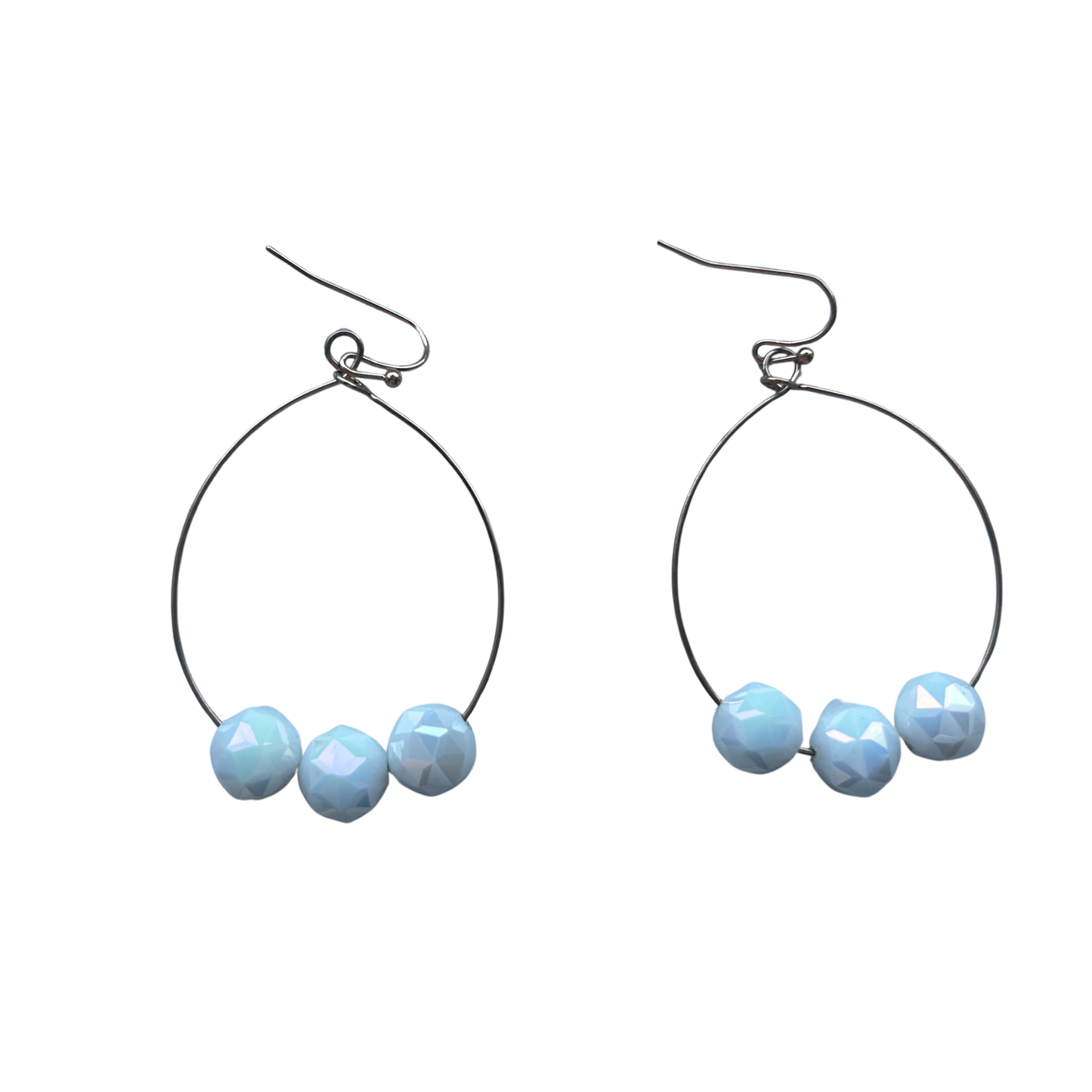 Beaded hoop earrings in white