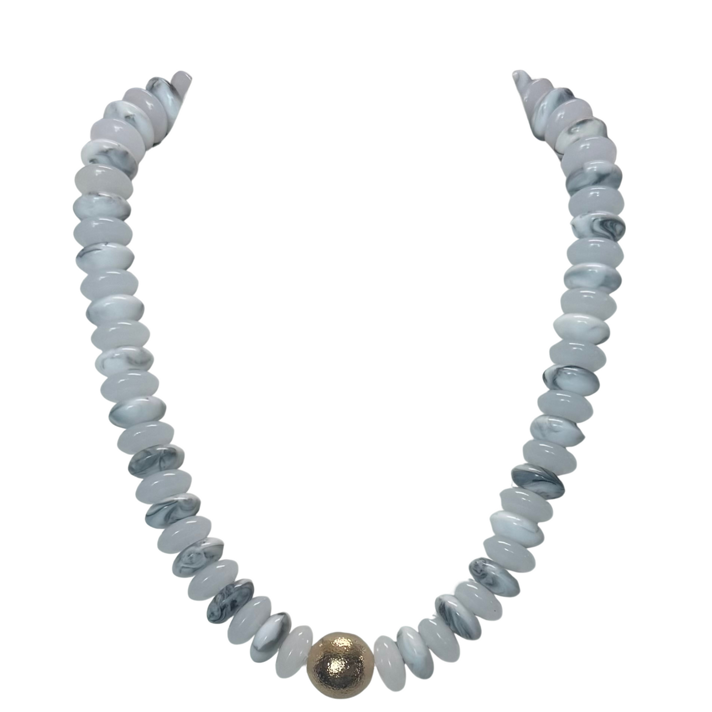 Chunky Beaded Necklace in white