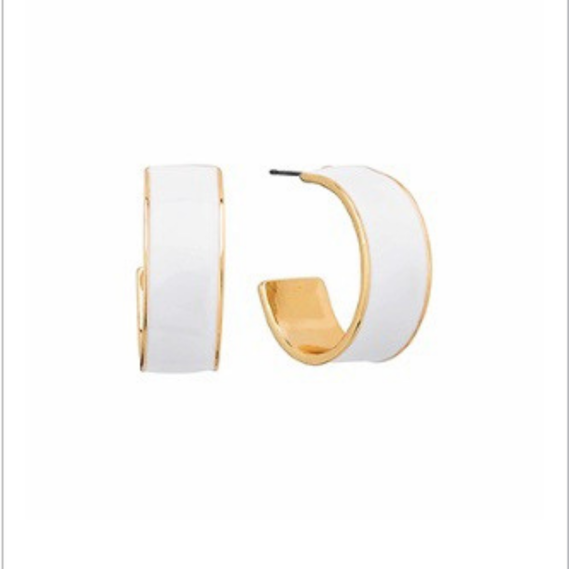 22 mm colored metal hoops in white and gold