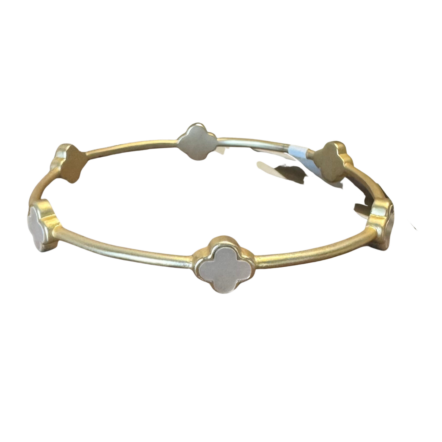 Gold Bangle Cross Accent