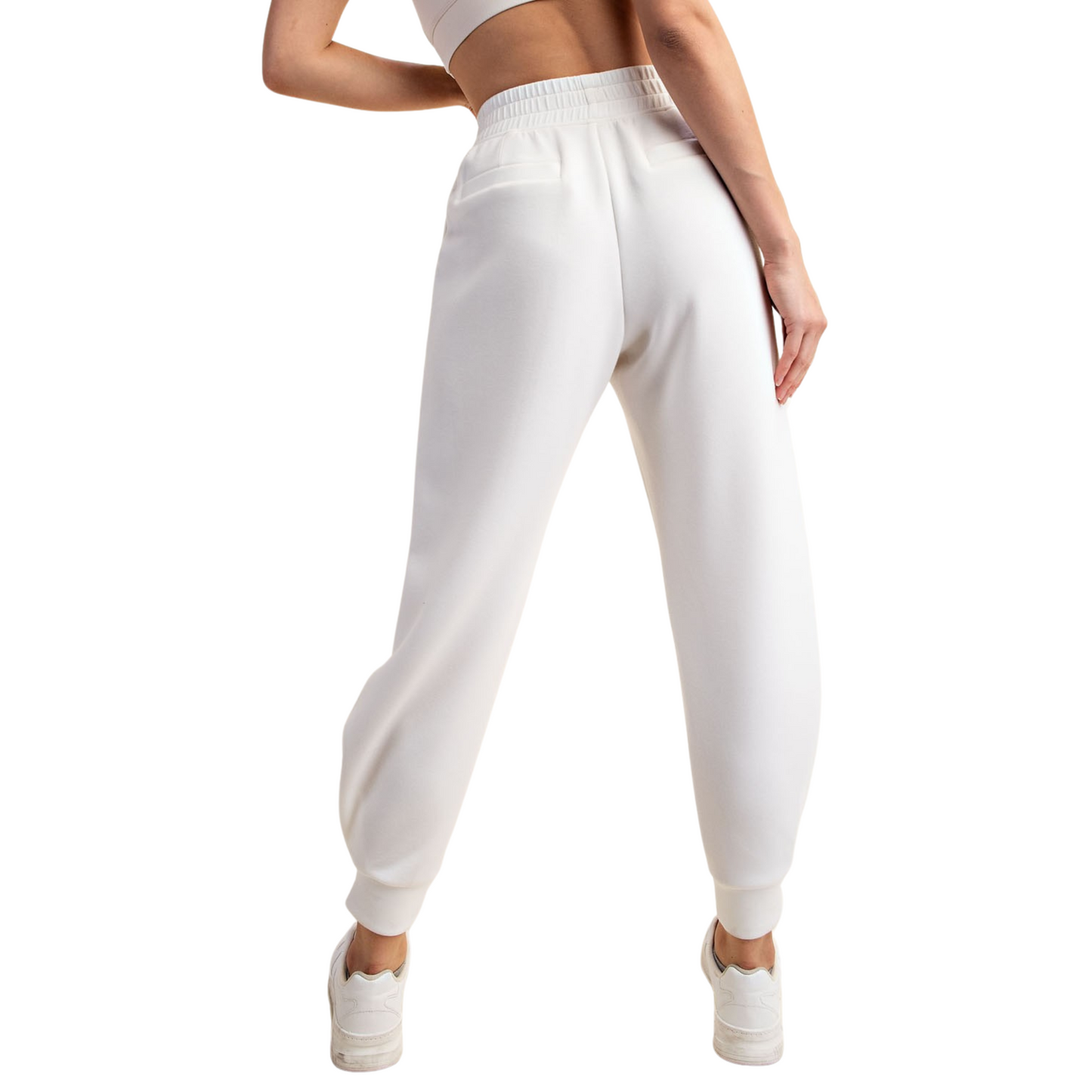 Full length jogger pants in white