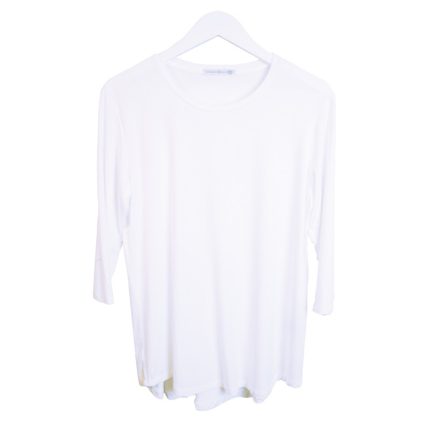 3/4 length sleeve top in white