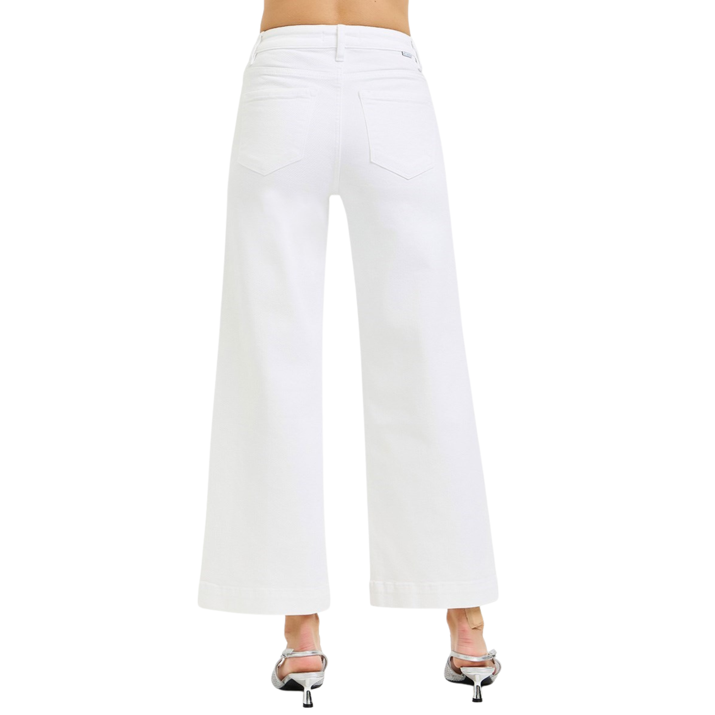 Elevate your everyday style with these high-rise wide-leg pants from Risen. Crafted in crisp white with a flattering cropped length, they offer a modern silhouette that works for any occasion. The built-in tummy control provides a smooth, confident fit while the high-rise waistband creates a lengthening effect. Perfect for pairing with crop tops, fitted blouses, or oversized sweaters.